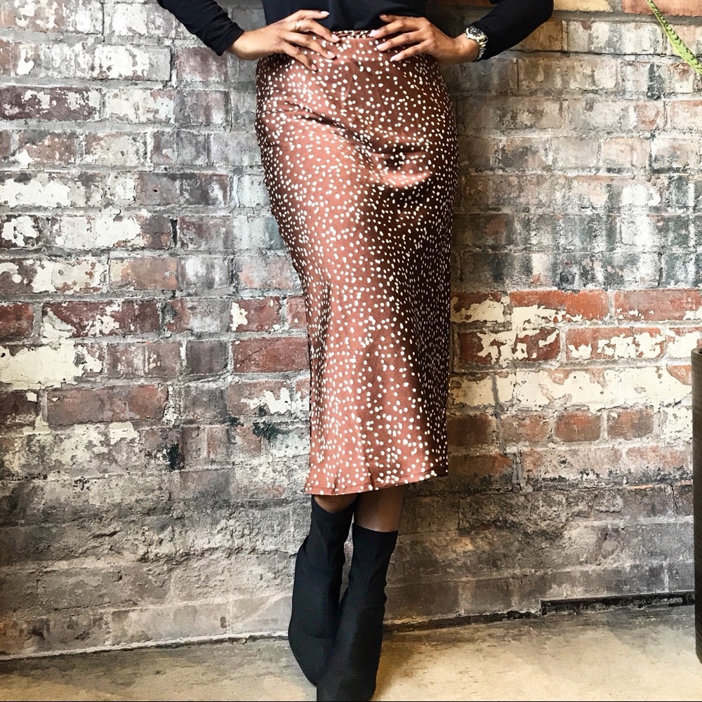 Bias Cut Satin Skirt